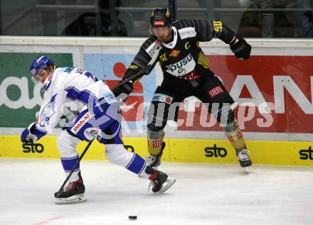 EBEL. Eishockey Bundesliga. EC VSV gegen spusu Vienna Capitals.  Christof Wappis, (VSV), Mario Fischer (Vienna Capitals). Villach, am 20.9.2019.
Foto: Kuess
www.qspictures.net
---
pressefotos, pressefotografie, kuess, qs, qspictures, sport, bild, bilder, bilddatenbank