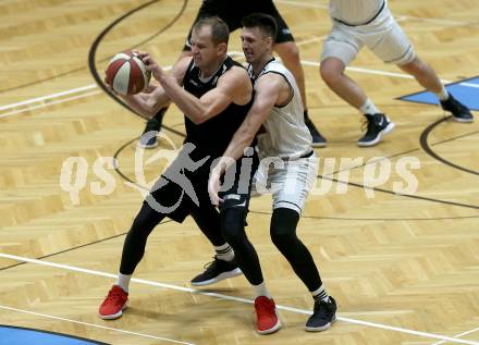 Basketball 2. Bundesliga. Grunddurchgang 1. Runde. Woerthersee Piraten gegen Mistelbach Mustangs. Rade Rodic,  (Piraten), Michal Kremen (Mustangs). Klagenfurt, am 21.9.2019.
Foto: Kuess
www.qspictures.net

---
pressefotos, pressefotografie, kuess, qs, qspictures, sport, bild, bilder, bilddatenbank