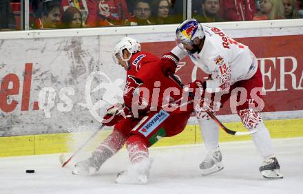 EBEL. Eishockey Bundesliga. KAC gegen	EC Red Bull Salzburg. Nicholas Eric Petersen, (KAC), Michael Schiechl  (Salzburg). Klagenfurt, am 22.9.2019.
Foto: Kuess
www.qspictures.net

---
pressefotos, pressefotografie, kuess, qs, qspictures, sport, bild, bilder, bilddatenbank