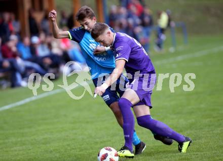 Fussball. 1. Klasse D. Eisenkappel gegem Globasnitz. Matija Smrtnik (Eisenkappel), Gabriel Sadjak (Globasnitz). Eisenkappel, 21.9.2019.  
Foto: Kuess
www.qspictures.net
---
pressefotos, pressefotografie, kuess, qs, qspictures, sport, bild, bilder, bilddatenbank