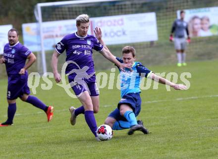 Fussball. 1. Klasse D. Eisenkappel gegem Globasnitz. Niko Smrtnik (Eisenkappel), Gerhard Krumpl (Globasnitz). Eisenkappel, 21.9.2019.  
Foto: Kuess
www.qspictures.net
---
pressefotos, pressefotografie, kuess, qs, qspictures, sport, bild, bilder, bilddatenbank