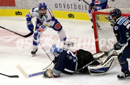 EBEL. Eishockey Bundesliga. EC VSV gegen Hydro Fehervar AV 19. Patrick Bjorkstrand  (VSV), Ouzas Michael (Alba Volan). Villach, am 27.9.2019.
Foto: Kuess
www.qspictures.net
---
pressefotos, pressefotografie, kuess, qs, qspictures, sport, bild, bilder, bilddatenbank