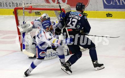 EBEL. Eishockey Bundesliga. EC VSV gegen Hydro Fehervar AV 19.  Jamie Fraser,  (VSV), Mikko Lehtonen (Alba Volan). Villach, am 27.9.2019.
Foto: Kuess
www.qspictures.net
---
pressefotos, pressefotografie, kuess, qs, qspictures, sport, bild, bilder, bilddatenbank