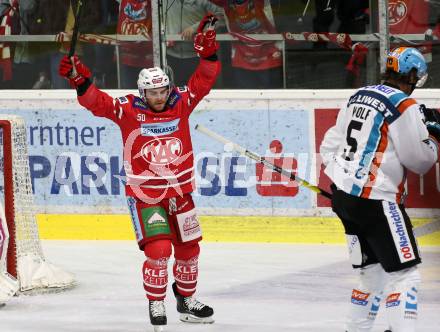 EBEL. Eishockey Bundesliga. KAC gegen	EHC Liwest Black Wings Linz. Torjubel Matthew Neal (KAC). Klagenfurt, am 29.9.2019.
Foto: Kuess
www.qspictures.net

---
pressefotos, pressefotografie, kuess, qs, qspictures, sport, bild, bilder, bilddatenbank