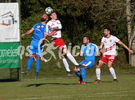 Fussball. 2. Klasse D. St. Paul gegen Maria Rojach. Robert Franz Kienzl (St. Paul), Markus Krusch  (Maria Rojach). St. Paul, am 12.10.2019.
Foto: Kuess
www.qspictures.net

---
pressefotos, pressefotografie, kuess, qs, qspictures, sport, bild, bilder, bilddatenbank