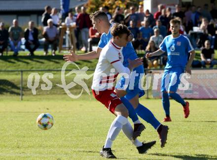 Fussball. 2. Klasse D. St. Paul gegen Maria Rojach. Robert Franz Kienzl (St. Paul), Tevz Nabernik (Maria Rojach). St. Paul, am 12.10.2019.
Foto: Kuess
www.qspictures.net

---
pressefotos, pressefotografie, kuess, qs, qspictures, sport, bild, bilder, bilddatenbank