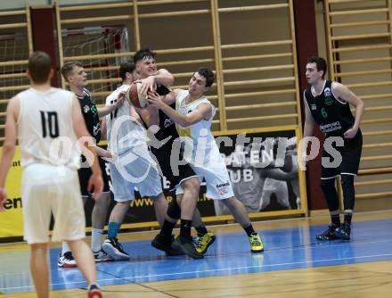 Basketball Zweite Liga 2019/2020. Grunddurchgang 6. Runde. Woerthersee Piraten gegen Deutsch Wagram Alligators. Andreas Nuck, Christof Gspandl (Piraten), Branislav Balvan, Marko Goranovic, Paul Rotter (Alligators). Klagenfurt, am 26.10.2019.
Foto: Kuess
www.qspictures.net

---
pressefotos, pressefotografie, kuess, qs, qspictures, sport, bild, bilder, bilddatenbank