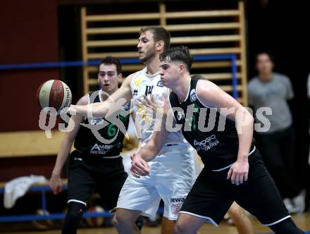 Basketball Zweite Liga 2019/2020. Grunddurchgang 6. Runde. Woerthersee Piraten gegen Deutsch Wagram Alligators. Maximilian Kunovjanek (Piraten), Marko Goranovic (Alligators). Klagenfurt, am 26.10.2019.
Foto: Kuess
www.qspictures.net

---
pressefotos, pressefotografie, kuess, qs, qspictures, sport, bild, bilder, bilddatenbank