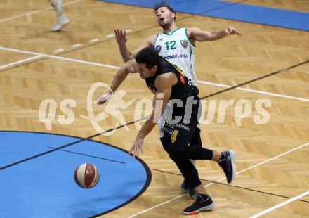 Basketball Zweite Liga 2019/2020. Grunddurchgang 9. Runde. KOS Celovec gegen  Guessing/Jennersdorf Blackbirds 	.  Tiso Cvetkovic, (KOS Celovec),  Christoph Astl  (Blackbirds). Klagenfurt, am 9.11.2019.
Foto: Kuess
www.qspictures.net

---
pressefotos, pressefotografie, kuess, qs, qspictures, sport, bild, bilder, bilddatenbank