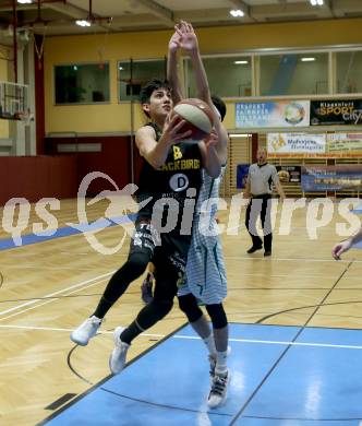 Basketball Zweite Liga 2019/2020. Grunddurchgang 9. Runde. KOS Celovec gegen  Guessing/Jennersdorf Blackbirds 	.  Volkan Oezdemir, (KOS Celovec),  Bernhard Koch  (Blackbirds). Klagenfurt, am 9.11.2019.
Foto: Kuess
www.qspictures.net

---
pressefotos, pressefotografie, kuess, qs, qspictures, sport, bild, bilder, bilddatenbank