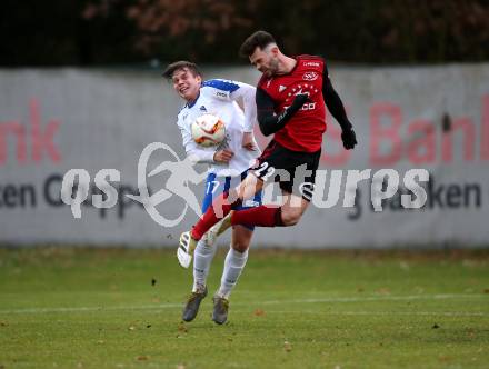 Fussball Kaerntner Liga. Treibach gegen St. Jakob/Ros. .  Fabian Christian Gangl (Treibach),  Wolfgang Michael Sereinig (St. Jakob). Treibach, am 9.11.2019.
Foto: Kuess
www.qspictures.net
---
pressefotos, pressefotografie, kuess, qs, qspictures, sport, bild, bilder, bilddatenbank