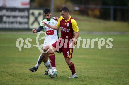 Fussball Unterliga West. Radenthein gegen Lienz.  Matic Volcic, (Radenthein),  Patrick Eder  (Lienz). Radenthein, am 2.11.2019.
Foto: Kuess
www.qspictures.net

---
pressefotos, pressefotografie, kuess, qs, qspictures, sport, bild, bilder, bilddatenbank