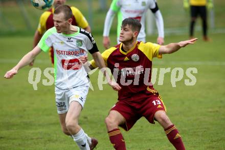 Fussball Unterliga West. Radenthein gegen Lienz. Tobias Klug (Radenthein), Michael Johann Niedrist (Lienz). Radenthein, am 2.11.2019.
Foto: Kuess
---
pressefotos, pressefotografie, kuess, qs, qspictures, sport, bild, bilder, bilddatenbank