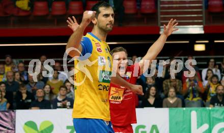 Volleyball. CEV Champions League Volley 2020 Men. SK Zadruga Aich/Dob gegen HAOK Mladost Zageb. Jubel Ivan Kolev, Manuel Steiner (Aich/Dob). Klagenfurt, am 13.11.2019.
Foto: Kuess
www.qspictures.net
Foto: Kuess
---
pressefotos, pressefotografie, kuess, qs, qspictures, sport, bild, bilder, bilddatenbank