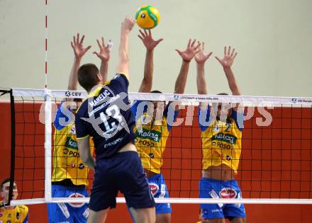 Volleyball. CEV Champions League Volley 2020 Men. SK Zadruga Aich/Dob gegen HAOK Mladost Zageb. Filip Palgut, Victor HUgo Alcantara, Maximilian Landfahrer (Aich/Dob). Klagenfurt, am 13.11.2019.
Foto: Kuess
www.qspictures.net
Foto: Kuess
---
pressefotos, pressefotografie, kuess, qs, qspictures, sport, bild, bilder, bilddatenbank