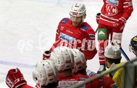 EBEL. Eishockey Bundesliga. KAC gegen	Vienna Capitals. Torjubel  Thomas Hundertpfund  (KAC). Klagenfurt, am 15.11.2019.
Foto: Kuess
www.qspictures.net

---
pressefotos, pressefotografie, kuess, qs, qspictures, sport, bild, bilder, bilddatenbank