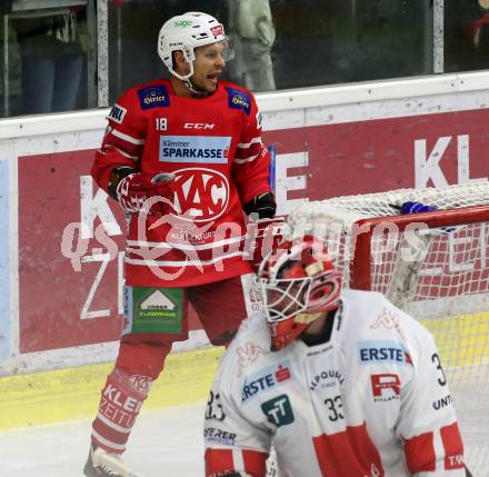 EBEL. Eishockey Bundesliga. KAC gegen HC TWK Innsbruck. Torjubel Thomas Koch (KAC). Klagenfurt, am 17.11.2019.
Foto: Kuess
www.qspictures.net

---
pressefotos, pressefotografie, kuess, qs, qspictures, sport, bild, bilder, bilddatenbank