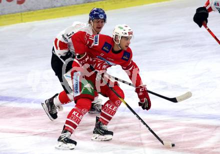 EBEL. Eishockey Bundesliga. KAC gegen HC TWK Innsbruck. Lukas Haudum (KAC), Christof Kromp (HC Innsbruck). Klagenfurt, am 17.11.2019.
Foto: Kuess
www.qspictures.net

---
pressefotos, pressefotografie, kuess, qs, qspictures, sport, bild, bilder, bilddatenbank