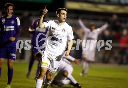 Fussball 2. Liga. SK Austria Klagenfurt gegen Young Violets Austria Wien. Torjubel Petar Zubak (Austria Klagenfurt). Klagenfurt, am 22.11.2019.
Foto: Kuess
www.qspictures.net
---
pressefotos, pressefotografie, kuess, qs, qspictures, sport, bild, bilder, bilddatenbank