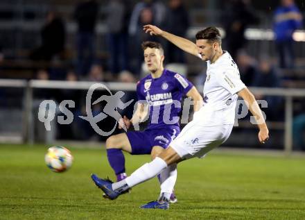 Fussball 2. Liga. SK Austria Klagenfurt gegen Young Violets Austria Wien. Thomas Severin Blomeyer (Klagenfurt), Dominik Prokop  (Young Violets Austria Wien). Klagenfurt, am 22.11.2019.
Foto: Kuess
www.qspictures.net
---
pressefotos, pressefotografie, kuess, qs, qspictures, sport, bild, bilder, bilddatenbank