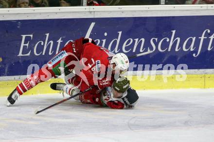 EBEL. Eishockey Bundesliga. KAC gegen	HCB Suedtirol Alperia. Nicholas Eric Petersen,  (KAC), Timothy Daly (Bozen). Klagenfurt, am 24.11.2019.
Foto: Kuess
www.qspictures.net

---
pressefotos, pressefotografie, kuess, qs, qspictures, sport, bild, bilder, bilddatenbank