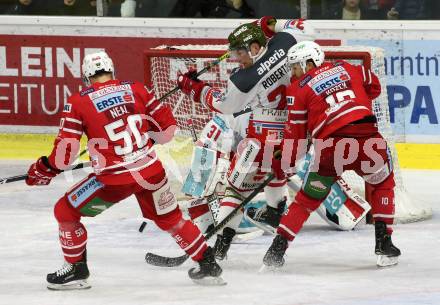 EBEL. Eishockey Bundesliga. KAC gegen	HCB Suedtirol Alperia. Matthew Neal, Andrew Jacob Kozek, (KAC), Dennis Robertson  (Bozen). Klagenfurt, am 24.11.2019.
Foto: Kuess
www.qspictures.net

---
pressefotos, pressefotografie, kuess, qs, qspictures, sport, bild, bilder, bilddatenbank