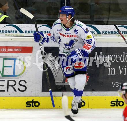 EBEL. Eishockey Bundesliga. EC VSV gegen HC Znojmo.  Torjubel  Anton Karlsson (VSV). Villach, am 29.11.2019.
Foto: Kuess
www.qspictures.net
---
pressefotos, pressefotografie, kuess, qs, qspictures, sport, bild, bilder, bilddatenbank