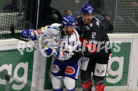 EBEL. Eishockey Bundesliga. EC VSV gegen HC TWK Innsbruck. Martin Ulmer  (VSV), Vallant Thomas (Innsbruck). Villach, am 3.12.2019.
Foto: Kuess
www.qspictures.net
---
pressefotos, pressefotografie, kuess, qs, qspictures, sport, bild, bilder, bilddatenbank