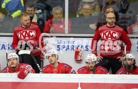 EBEL. Eishockey Bundesliga. KAC gegen	EC Red Bull Salzburg.  Trainer Petri Matikainen, Co-Trainer Jarno Mensonen (KAC). Klagenfurt, am 6.12.2019.
Foto: Kuess
www.qspictures.net

---
pressefotos, pressefotografie, kuess, qs, qspictures, sport, bild, bilder, bilddatenbank