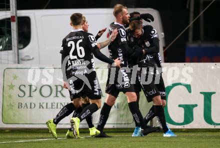 Fussball Bundesliga. RZ Pellets WAC gegen LASK. Torjubel Reinhold Ranftl, Samuel Tetteh, Joao Klauss De Mello, Petar Filipovic  (LASK). Wolfsberg, am 7.12.2019.
Foto: Kuess
www.qspictures.net

---
pressefotos, pressefotografie, kuess, qs, qspictures, sport, bild, bilder, bilddatenbank