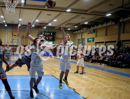 Basketball OEBV Cup. Austria Cup. Woerthersee Piraten gegen Klosterneuburg Dukes. Jan-Arne Apschner, Andreas Nuck, (Piraten),  Christoph Jakubowski  (Klosterneuburg). Klagenfurt, am 11.12.2019.
Foto: Kuess
www.qspictures.net

---
pressefotos, pressefotografie, kuess, qs, qspictures, sport, bild, bilder, bilddatenbank