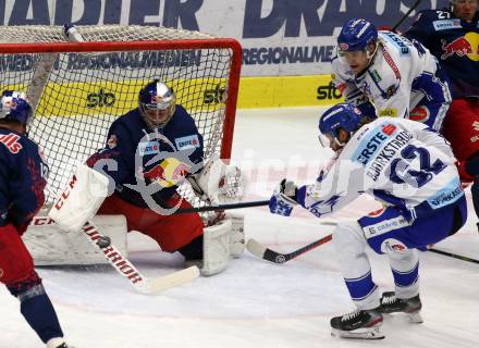 EBEL. Eishockey Bundesliga. EC VSV gegen EC Red Bull Salzburg.  Patrick Bjorkstrand, Miika Lahti (VSV), Jean Philippe Lamoureux (Salzburg). Villach, am 13.12.2019.
Foto: Kuess
www.qspictures.net
---
pressefotos, pressefotografie, kuess, qs, qspictures, sport, bild, bilder, bilddatenbank