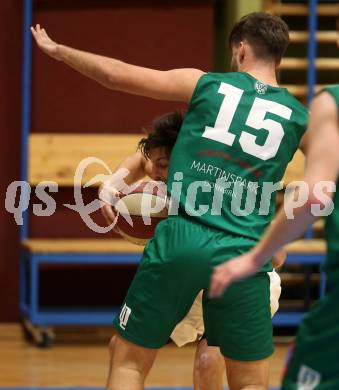 Basketball Zweite Liga 2019/2020. Grunddurchgang 14. Runde. Woerthersee Piraten gegen Dornbirn Lions. Sebastian Schaal, (Piraten), Adrian Sanchez Rodriguez  (Dornbirn). Klagenfurt, am 14.12.2019.
Foto: Kuess
www.qspictures.net

---
pressefotos, pressefotografie, kuess, qs, qspictures, sport, bild, bilder, bilddatenbank