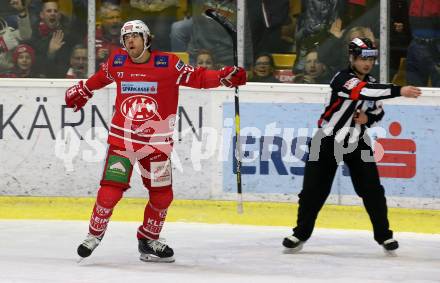 EBEL. Eishockey Bundesliga. KAC gegen	EHC Liwest Black Wings Linz. Torjubel Thomas HUndertpfund (KAC). Klagenfurt, am 15.12.2019.
Foto: Kuess
www.qspictures.net

---
pressefotos, pressefotografie, kuess, qs, qspictures, sport, bild, bilder, bilddatenbank