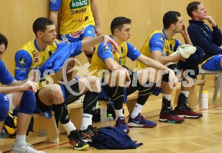 Volleyball CEV Cup. SK Zadruga Aich/Dob gegen VK Ostrava (CZE).   Kacper Andrzej Stelmach, Filip Palgut, Ivan Kolev (Aich/Dob). Bleiburg, am 18.12.2019.
Foto: Kuess
---
pressefotos, pressefotografie, kuess, qs, qspictures, sport, bild, bilder, bilddatenbank