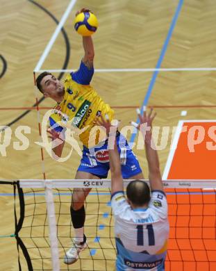 Volleyball CEV Cup. SK Zadruga Aich/Dob gegen VK Ostrava (CZE).   Peter Mlynarcik (Aich/Dob). Bleiburg, am 18.12.2019.
Foto: Kuess
---
pressefotos, pressefotografie, kuess, qs, qspictures, sport, bild, bilder, bilddatenbank