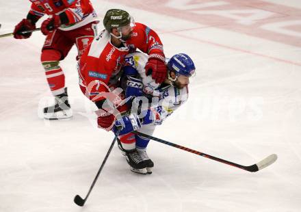 EBEL. Eishockey Bundesliga. EC VSV gegen HCB Suedtirol Alperia. Patrick Bkorkstrand,  (VSV), Daniel Catenacci  (Bozen). Villach, am 20.12.2019.
Foto: Kuess
www.qspictures.net
---
pressefotos, pressefotografie, kuess, qs, qspictures, sport, bild, bilder, bilddatenbank