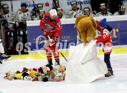 EBEL. Eishockey Bundesliga. KAC gegen	Hydro Fehervar AV 19. Teddybeartoss Richter Marco (KAC). Klagenfurt, am 15.12.2019.
Foto: Kuess
www.qspictures.net

---
pressefotos, pressefotografie, kuess, qs, qspictures, sport, bild, bilder, bilddatenbank