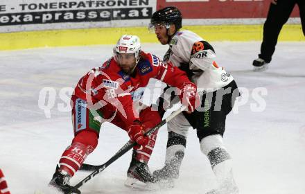 EBEL. Eishockey Bundesliga. KAC gegen	Moser Medical Graz99ers. Martin Schumnig,  (KAC), Ken Ograjensek (Graz). Klagenfurt, am 28.12.2019.
Foto: Kuess
www.qspictures.net

---
pressefotos, pressefotografie, kuess, qs, qspictures, sport, bild, bilder, bilddatenbank