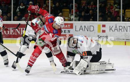 EBEL. Eishockey Bundesliga. KAC gegen	Moser Medical Graz99ers. Manuel Geier,  (KAC), Cristopher Nihlstorp (Graz). Klagenfurt, am 28.12.2019.
Foto: Kuess
www.qspictures.net

---
pressefotos, pressefotografie, kuess, qs, qspictures, sport, bild, bilder, bilddatenbank