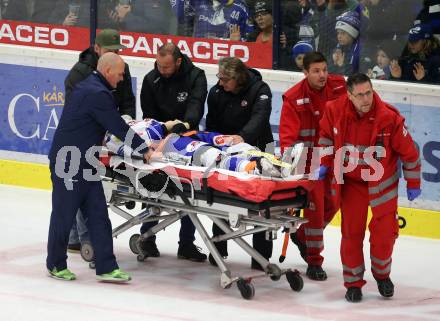 EBEL. Eishockey Bundesliga. VSV gegen KAC.  Bernd Wolf verletzt (VSV). Villach, am 30.12.2019.
Foto: Kuess
www.qspictures.net
---
pressefotos, pressefotografie, kuess, qs, qspictures, sport, bild, bilder, bilddatenbank