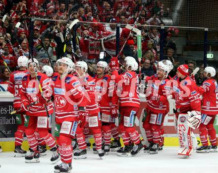 EBEL. Eishockey Bundesliga. VSV gegen KAC.  Jubel  (KAC). Villach, am 30.12.2019.
Foto: Kuess
www.qspictures.net
---
pressefotos, pressefotografie, kuess, qs, qspictures, sport, bild, bilder, bilddatenbank