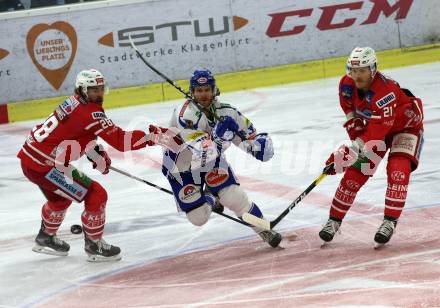 EBEL. Eishockey Bundesliga. KAC gegen	VSV. Schumnig Martin, Geier Manuel (KAC), Ulmer Martin (VSV). Klagenfurt, am 5.1.2020.
Foto: Kuess
www.qspictures.net

---
pressefotos, pressefotografie, kuess, qs, qspictures, sport, bild, bilder, bilddatenbank