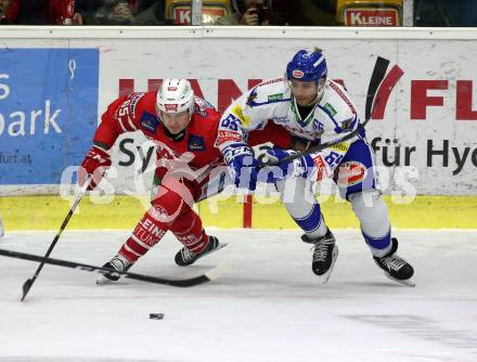 EBEL. Eishockey Bundesliga. KAC gegen	VSV.  Kernberger Michael (KAC),  Cundari Mark Anthony (VSV). Klagenfurt, am 5.1.2020.
Foto: Kuess
www.qspictures.net

---
pressefotos, pressefotografie, kuess, qs, qspictures, sport, bild, bilder, bilddatenbank