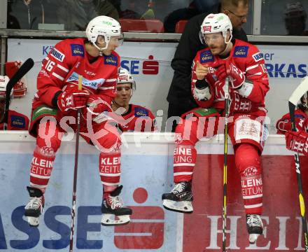 EBEL. Eishockey Bundesliga. KAC gegen	HCB Suedtirol Alperia. Patrick Harand, Stefan Geier (KAC). Klagenfurt, am 7.1.2020.
Foto: Kuess
www.qspictures.net

---
pressefotos, pressefotografie, kuess, qs, qspictures, sport, bild, bilder, bilddatenbank