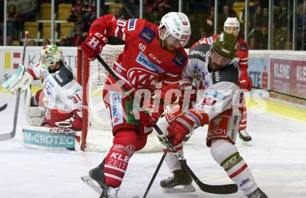 EBEL. Eishockey Bundesliga. KAC gegen	HCB Suedtirol Alperia. Matthew Neal, (KAC), Domenico Alberga  (Bozen). Klagenfurt, am 7.1.2020.
Foto: Kuess
www.qspictures.net

---
pressefotos, pressefotografie, kuess, qs, qspictures, sport, bild, bilder, bilddatenbank