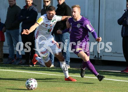 Fussball Bundesliga. 2. Liga. Testspiel. RZ Pellets WAC gegen SK Austria Klagenfurt. Stefan Goelles,  (WAC), Florian Jaritz (Klagenfurt). St. Andrae, am 11.1.2020.
Foto: Kuess
www.qspictures.net
---
pressefotos, pressefotografie, kuess, qs, qspictures, sport, bild, bilder, bilddatenbank