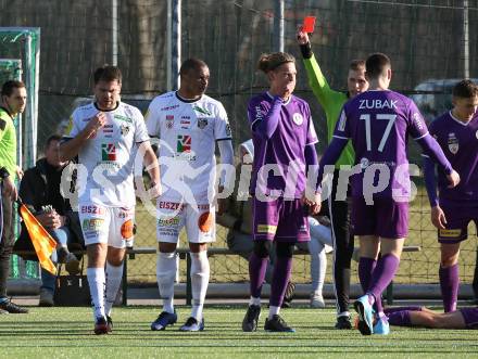 Fussball Bundesliga. 2. Liga. Testspiel. RZ Pellets WAC gegen SK Austria Klagenfurt. rote Karte fuer Nemanja Rnic (WAC). St. Andrae, am 11.1.2020.
Foto: Kuess
www.qspictures.net
---
pressefotos, pressefotografie, kuess, qs, qspictures, sport, bild, bilder, bilddatenbank