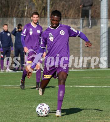 Fussball Bundesliga. 2. Liga. Testspiel. RZ Pellets WAC gegen SK Austria Klagenfurt. Mc Moordy King Huether (Klagenfurt). St. Andrae, am 11.1.2020.
Foto: Kuess
www.qspictures.net
---
pressefotos, pressefotografie, kuess, qs, qspictures, sport, bild, bilder, bilddatenbank