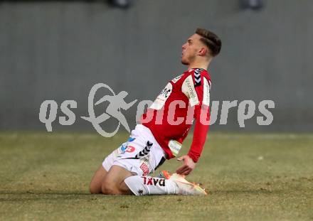 Fussball. 2. Liga. SK Austria Klagenfurt gegen SV Guntamatic Ried.  Torjubel Bernd Gschweidl (Ried). Klagenfurt, am 21.2.2020.
Foto: Kuess
www.qspictures.net
---
pressefotos, pressefotografie, kuess, qs, qspictures, sport, bild, bilder, bilddatenbank